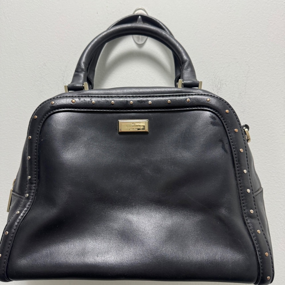 Kate Spade Helena Street Rocki Satchel Black Leather Studded Handbag WKR-U3559